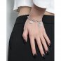 Vintage Asymmetry Curb Figaro Chain Love Drop 925 Sterling Silver Bracelet Vintage