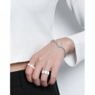 Vintage Asymmetry Paperclip Curb Chain B Bear 925 Sterling Silver Bracelet Vintage