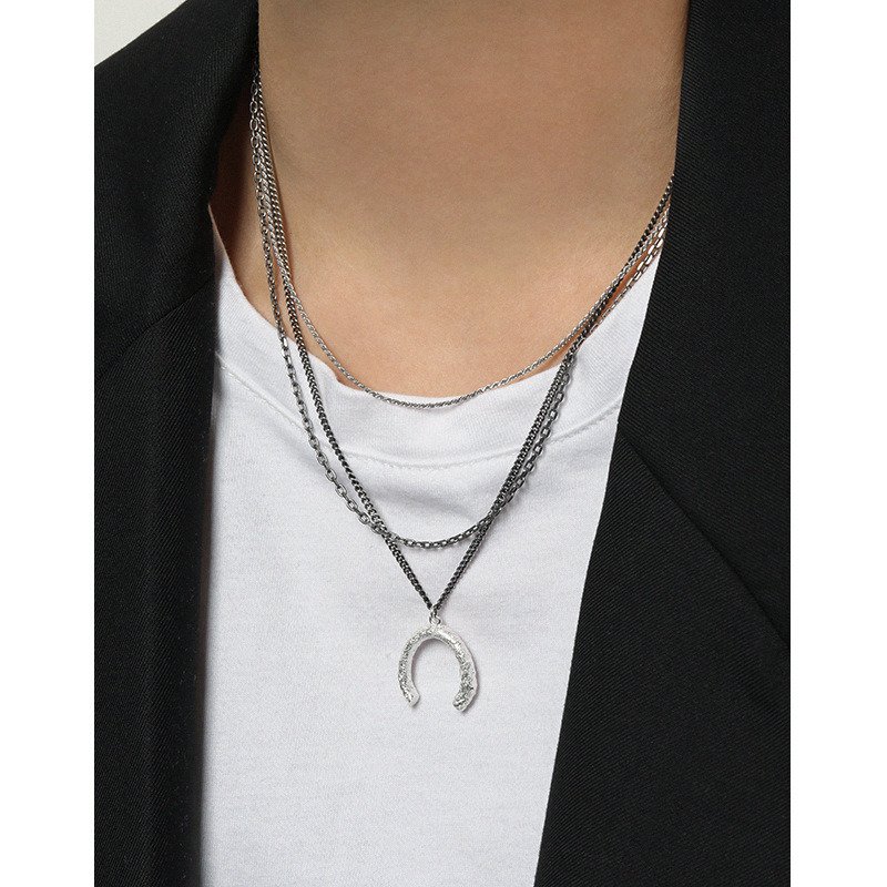 Vintage Drop C Letter 925 Sterling Silver Necklace Vintage