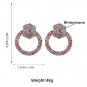 Vintage Exaggerated Alloy Set Rhinestones Round Earrings AB color