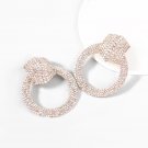 Vintage Exaggerated Alloy Set Rhinestones Round Earrings color
