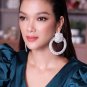 Vintage Exaggerated Alloy Set Rhinestones Round Earrings color