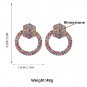Vintage Exaggerated Alloy Set Rhinestones Round Earrings color