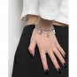 Vintage Good Luck Letters Star Smile Chain 925 Sterling Silver Bracelet Vintage