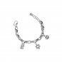 Vintage Good Luck Letters Star Smile Chain 925 Sterling Silver Bracelet Vintage