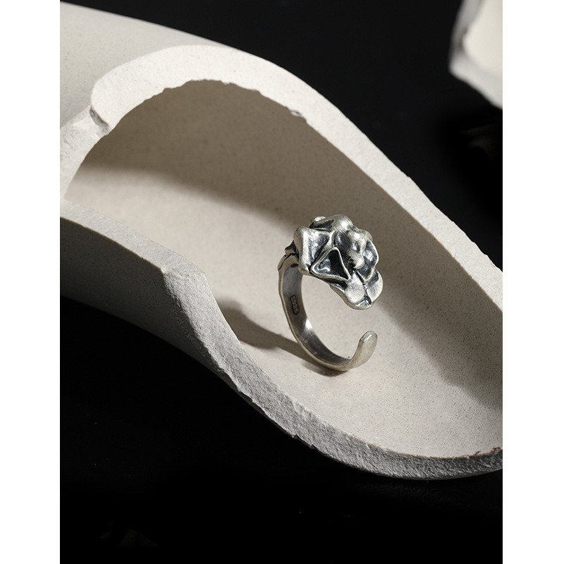 Vintage Irregular Folding Paper 925 Sterling Silver Adjustable Ring Vintage