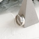 Vintage Keep Smile Letters 925 Sterling Silver Adjustable Ring Rhodium