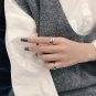Vintage Keep Smile Letters 925 Sterling Silver Adjustable Ring Rhodium