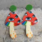 Vintage Mushroom Earrings Daisy Rainbow Smiley Flower Earrings 2