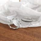 Vintage Twisted Wave Beads 925 Sterling Silver Adjustable Ring Wave Ring