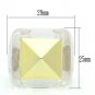VL015 - Gold Brass Ring with Synthetic Synthetic Stone in Clear