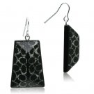 VL020 - IP rhodium (PVD) Brass Earrings with Synthetic Synthetic Stone in Jet Default Title