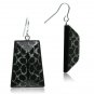 VL020 - IP rhodium (PVD) Brass Earrings with Synthetic Synthetic Stone in Jet Default Title