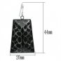 VL020 - IP rhodium (PVD) Brass Earrings with Synthetic Synthetic Stone in Jet Default Title
