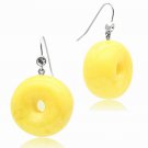 VL021 - IP rhodium (PVD) Brass Earrings with Synthetic Synthetic Stone in Topaz Default Title