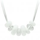 VL024 - Resin Necklace with Synthetic Synthetic Stone in White