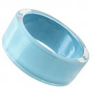 VL045 - Resin Bangle with Synthetic Synthetic Stone in Sea Blue