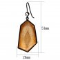 VL070 - IP Black(Ion Plating) Brass Earrings with Synthetic Synthetic Stone in Orange Default Title