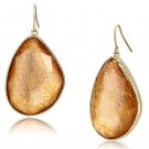 VL071 - IP Gold(Ion Plating) Brass Earrings with Synthetic Synthetic Stone in Orange Default Title