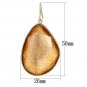 VL071 - IP Gold(Ion Plating) Brass Earrings with Synthetic Synthetic Stone in Orange Default Title