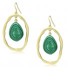 VL072 - IP Gold(Ion Plating) Brass Earrings with Synthetic MALACHITE in Turquoise Default Title