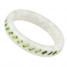VL093 - Resin Bangle with Top Grade Crystal in Peridot