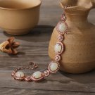 Warm and elegant Korean 925 silver Hetian jade bracelet white