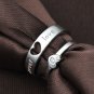 Wedding Love You Forever Heart 925 Sterling Silver Adjustable Promise Ring Men