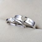 Wedding Love You Forever Heart 925 Sterling Silver Adjustable Promise Ring Women
