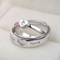 Wedding Love You Forever Heart 925 Sterling Silver Adjustable Promise Ring Women
