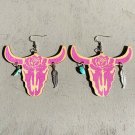 Western style wood wood earrings 1