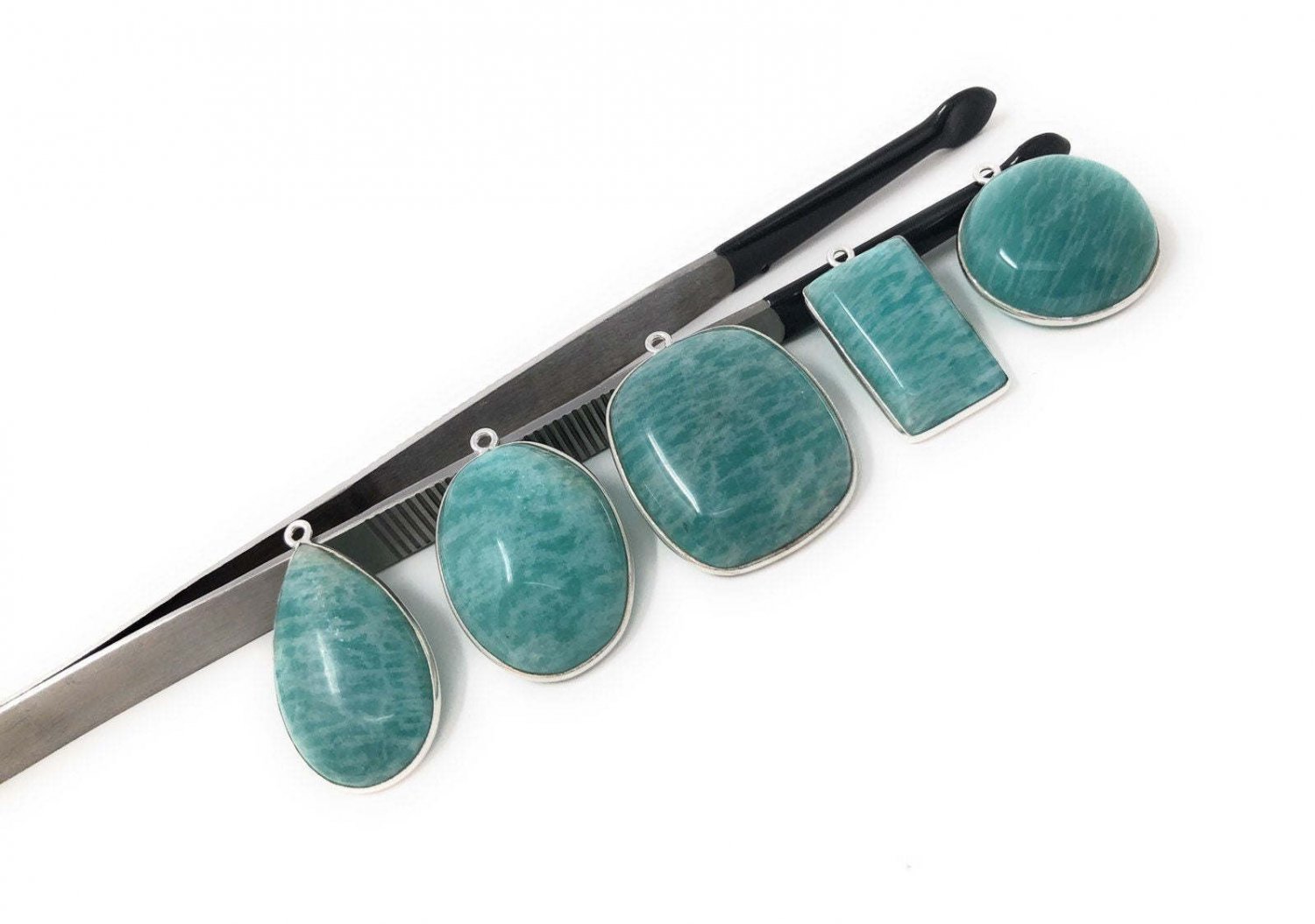Wholesale 5 PcNatural Gemstone Charms Amazonite Charms DIY Jewelry Making Supplies Default Title