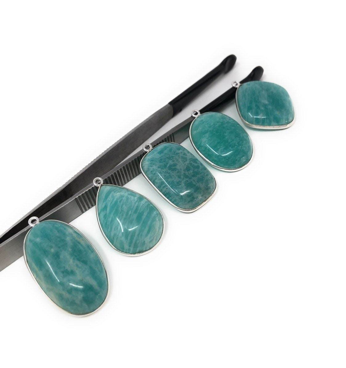 Wholesale 5 PcNatural Gemstone Charms Amazonite Charms DIY Jewelry Making Supplies Default Title