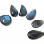 Wholesale 7 Pcs Labradorite CaboWire Wrapping Jewelry Supplies Drop Shape 24mm-35mm Default Title