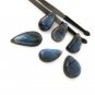 Wholesale 7 Pcs Labradorite CaboWire Wrapping Jewelry Supplies Drop Shape 24mm-35mm Default Title