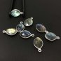 Wholesale Labradorite Gemstone Charms; Sterling Silver ChaJewelry Supplies 3 Pcs-4 Pcs 15.5x9