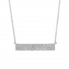 Wide Bar Necklace with Cubic Zirconia in Sterling Silver