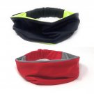 Wide Yoga Headband; Sports Running HeaWorkout Headband for Gym Stretchy Sweat Headband Neon Black