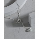 Women OT Shape Heart Tassels 925 Sterling Silver Necklace No Plating