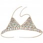 Women Sexy Colorblock Backless Bra Chain + Waist Chain Set Body Chain Golden
