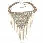 Women Sexy Colorblock Backless Bra Chain + Waist Chain Set Body Chain Golden
