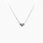 Women Simple Mini Heart 925 Sterling Silver Necklace Rhodium