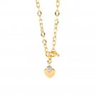 Women Stainless Steel Multilayer Necklace, Heart Pendant Chain Link Toggle Clasp Necklace Gold