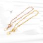 Women Stainless Steel Multilayer Necklace, Heart Pendant Chain Link Toggle Clasp Necklace Rose Gold