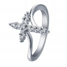 Women&Men's Elegant Gold Plated Criss Cross Zircon Ring Fashion Accessory Gift
