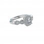 Women's Zirconia Cushion Ring Anniversary Promise Ring Silver