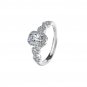 Women's Zirconia Cushion Ring Anniversary Promise Ring Silver