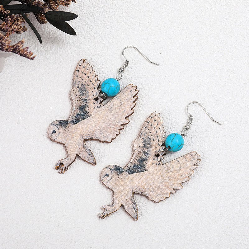 Wooden earrings big butterfly snake red wine bottle earrings 2