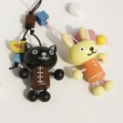 [Black Cat & Rabbit] - Cell Phone Charm Strap - Camera Charm Strap - Handbags Charms HC-C009-BLRA