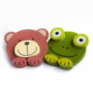 [Frog & Bear] - Brooch - Brooch Pin - Animal Pin Brooch HC-BP005-FRBE